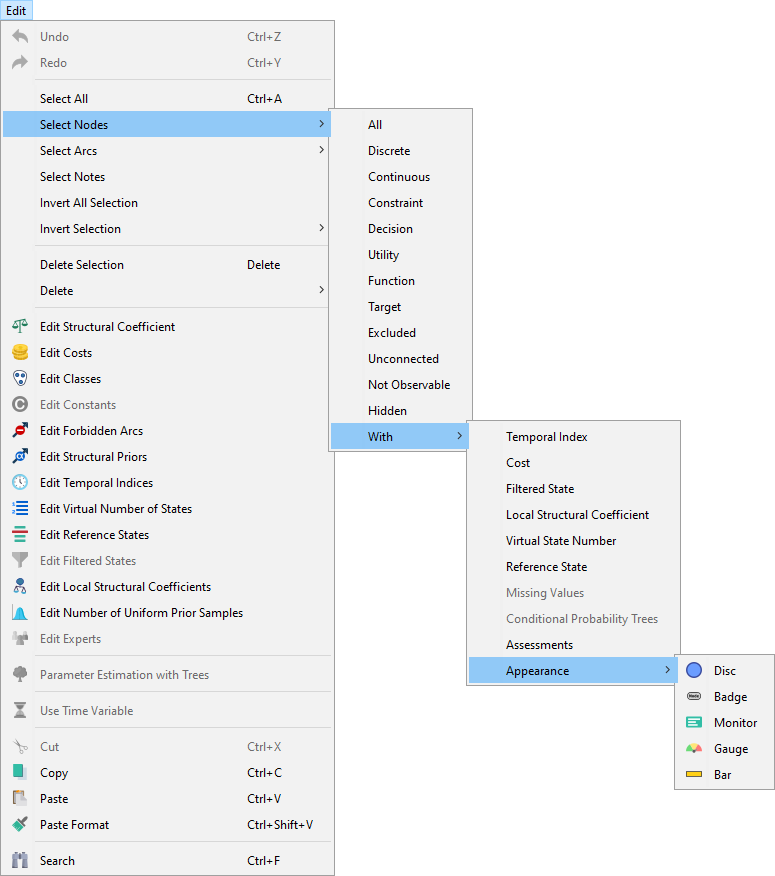 Select Nodes Menu