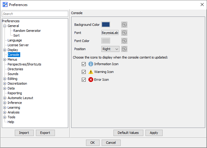 PreferencesConsole