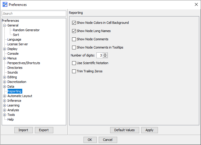 PreferencesReporting